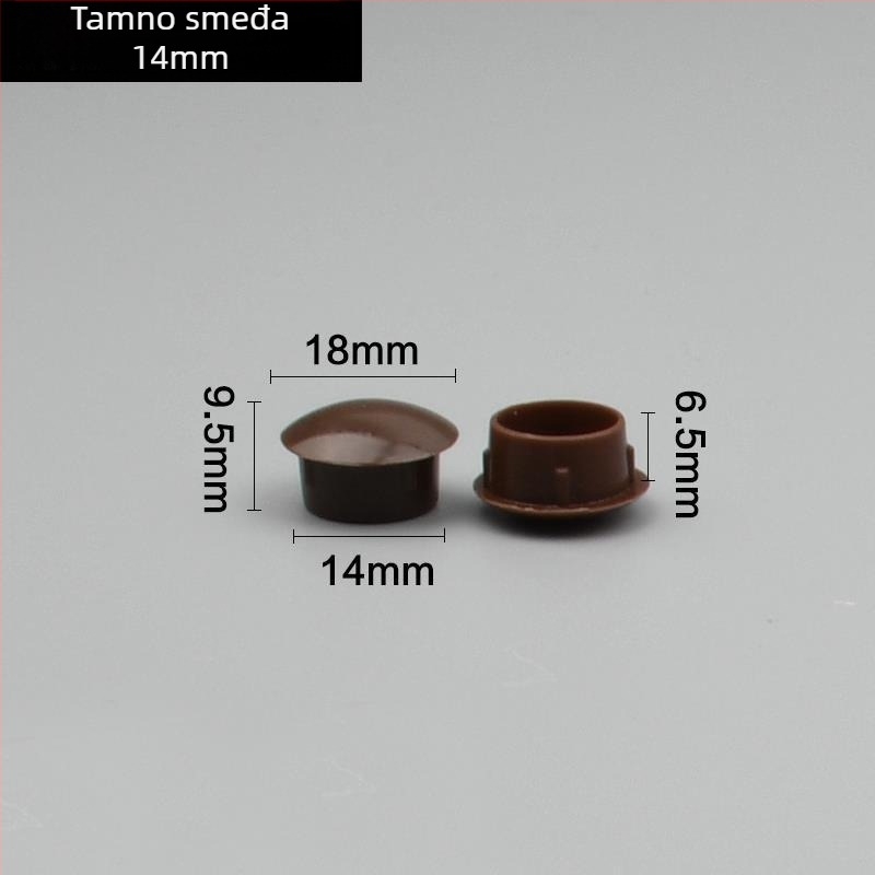 Dekorativni čep promjera 12 mm s poklopcem za vijak 8 mm – plastični poklopac za rupu u zidu