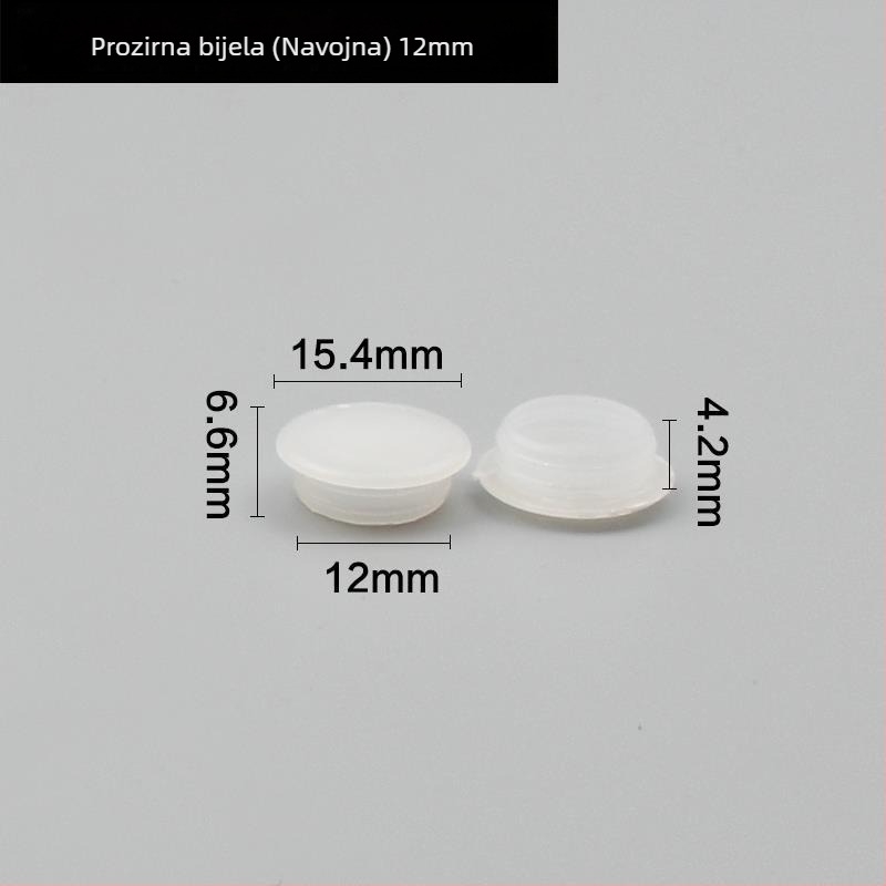 Dekorativni čep promjera 12 mm s poklopcem za vijak 8 mm – plastični poklopac za rupu u zidu