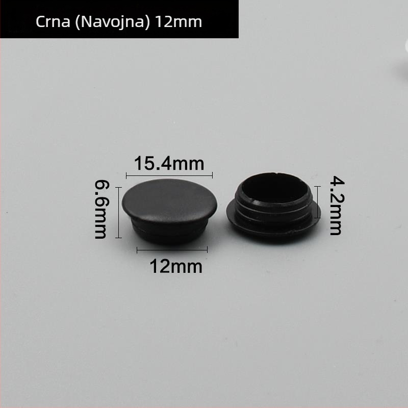 Dekorativni čep promjera 12 mm s poklopcem za vijak 8 mm – plastični poklopac za rupu u zidu