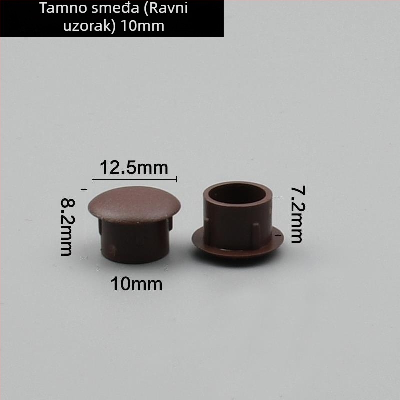 Dekorativni čep promjera 12 mm s poklopcem za vijak 8 mm – plastični poklopac za rupu u zidu
