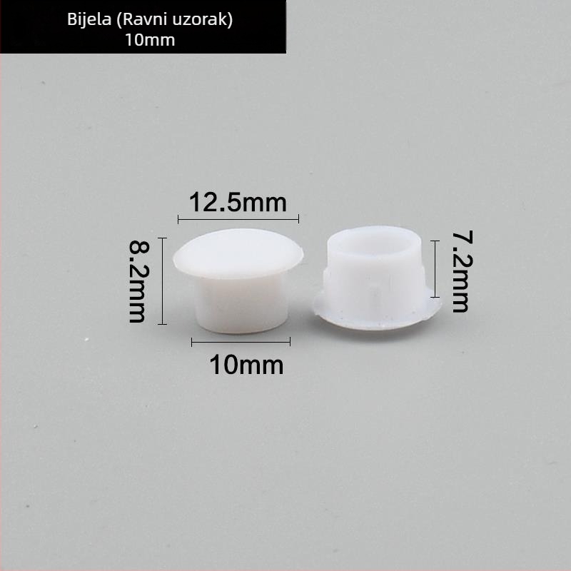 Dekorativni čep promjera 12 mm s poklopcem za vijak 8 mm – plastični poklopac za rupu u zidu