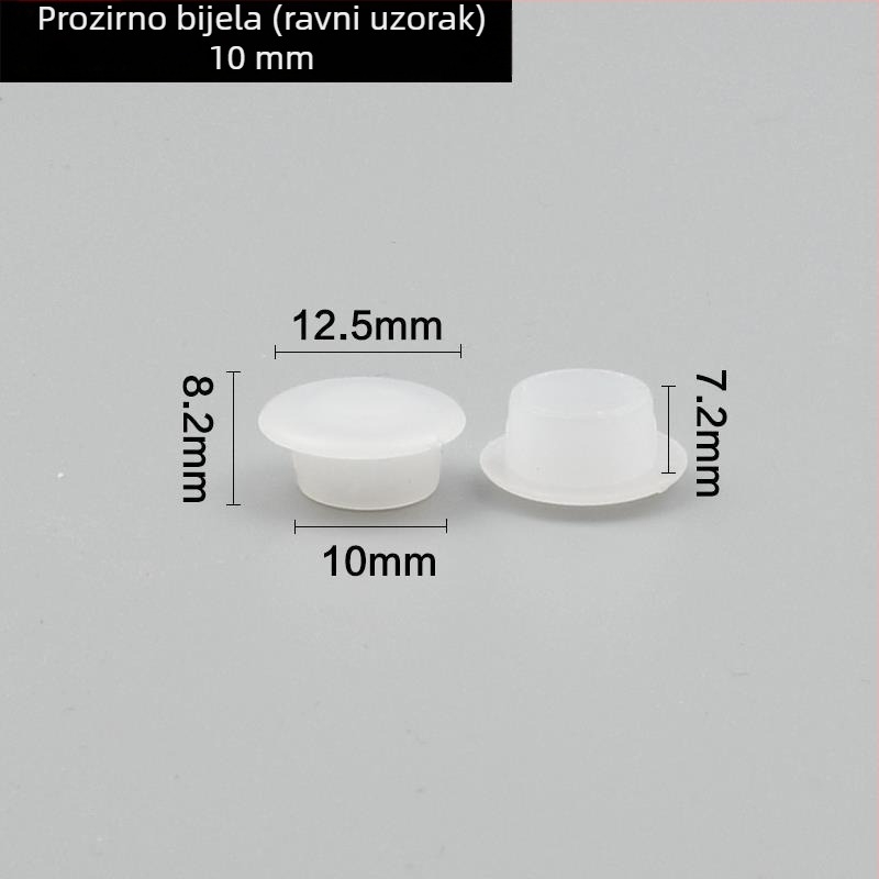 Dekorativni čep promjera 12 mm s poklopcem za vijak 8 mm – plastični poklopac za rupu u zidu