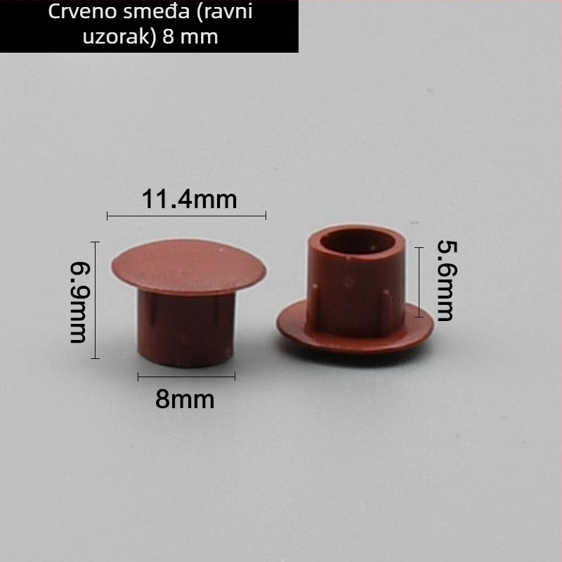 Dekorativni čep promjera 12 mm s poklopcem za vijak 8 mm – plastični poklopac za rupu u zidu