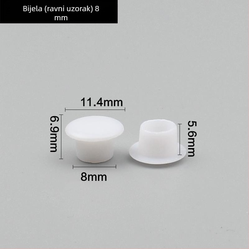 Dekorativni čep promjera 12 mm s poklopcem za vijak 8 mm – plastični poklopac za rupu u zidu