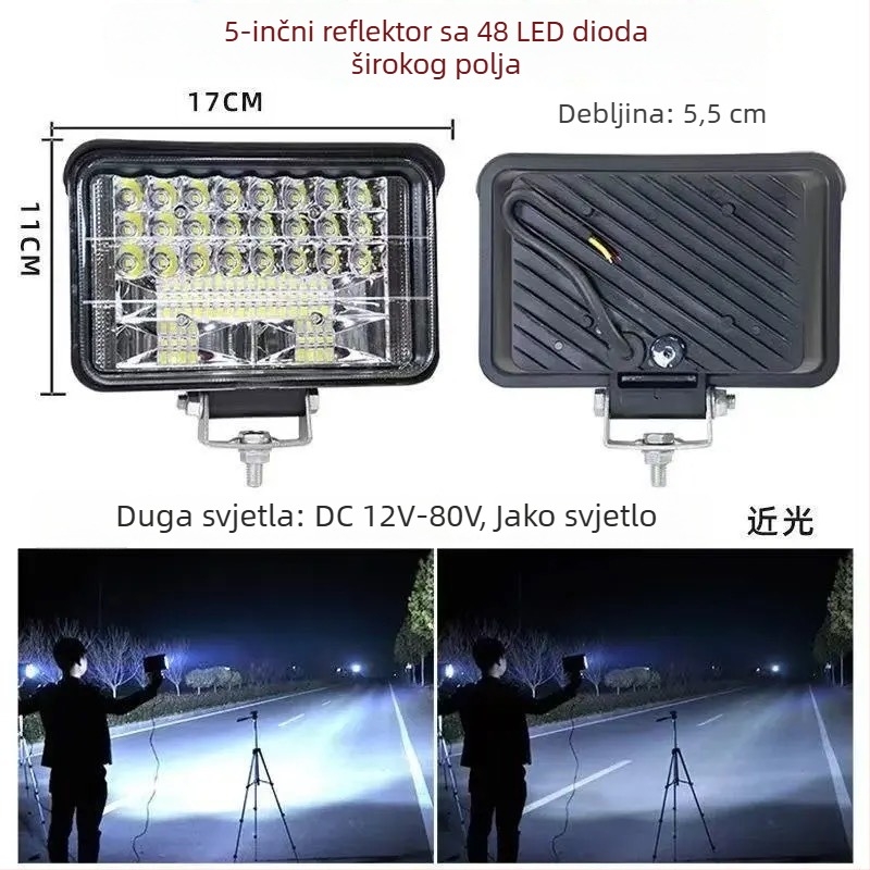 LED svjetlo s aluminijskim kućištem za vozila – univerzalno 12-80V, pogodno za automobile, kamione, bagre, poljoprivredna vozila i viličare