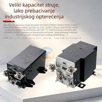 JQX-60F visokoučinkovito rele, 60A, zavojnica 12VDC ili 24VDC, kontakti 220VAC