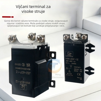 JQX-60F visokoučinkovito rele, 60A, zavojnica 12VDC ili 24VDC, kontakti 220VAC