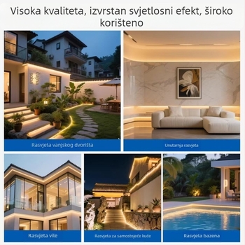 LED traka 220V s dvostrukim redom od 120 LED dioda, za dekoraciju dnevnog boravka i vanjsko osvjetljenje, vodootporna linearna rasvjeta
