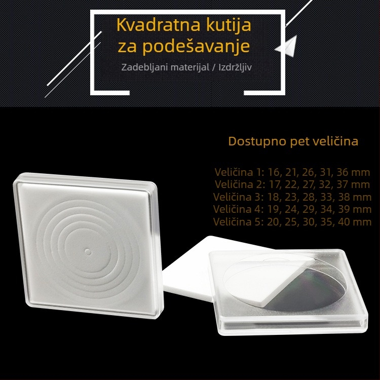 46 mm kvadratna prilagodljiva kutija za kapsule novčića