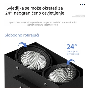 LED downlight i spot svjetlo s aluminijskim kvadratnim kanalom za komercijalno osvjetljenje