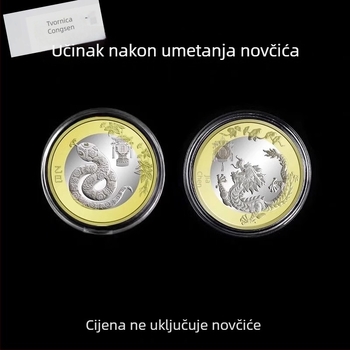 Kutija za zaštitu zodijalnih novčića Godine Zmaja, kutija za pohranu novčića, zbirka od 40 novčića sjećanja Godine Zmije, ekskluzivno za nove kupce