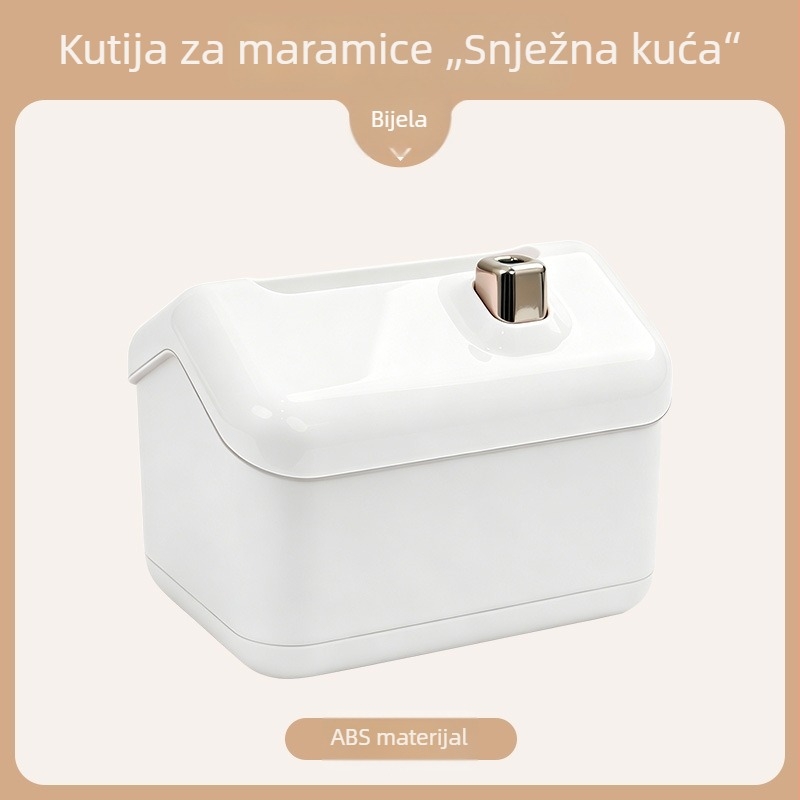 Kutija za maramice u obliku kuće, krem boje, moderna stolna kutija za pohranu uz mogućnost tiskanja logotipa