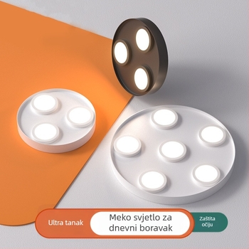 Ultra-tanki LED kružni stropni downlight, anti-bljesak, s tri glave, moderni minimalistički stil, površinska montaža, pogodna za spavaću sobu i dnevni boravak, bez središnje svjetiljke