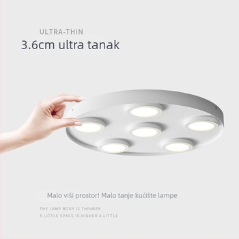 Ultra-tanki LED kružni stropni downlight, anti-bljesak, s tri glave, moderni minimalistički stil, površinska montaža, pogodna za spavaću sobu i dnevni boravak, bez središnje svjetiljke