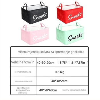 Sklopiva kutija za pohranu od pamuka i lana, velika kapaciteta, višenamjenski organizator, prijenosna košara za pohranu igračaka za spavaću sobu
