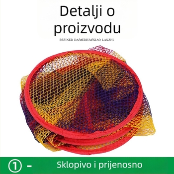 Mini najlonska mrežasta torbica za ribolov u potoku, sklopiva i prijenosna, s šarenim prugama