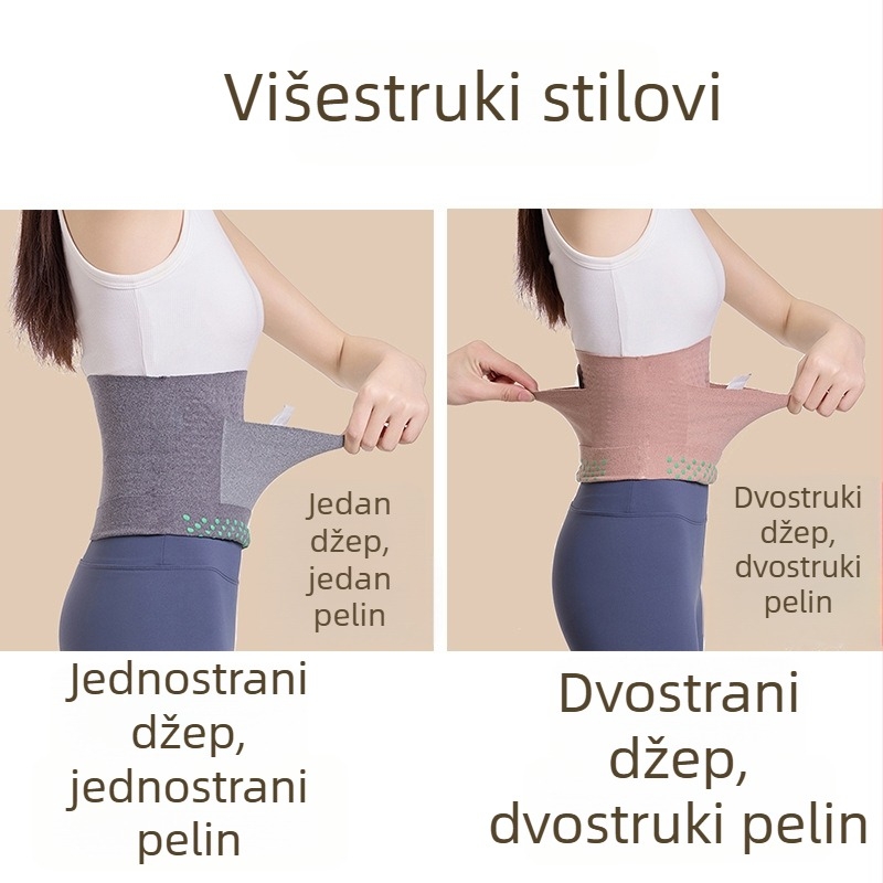 Samozagrijavajući pojas za struk s baršunastim džepovima