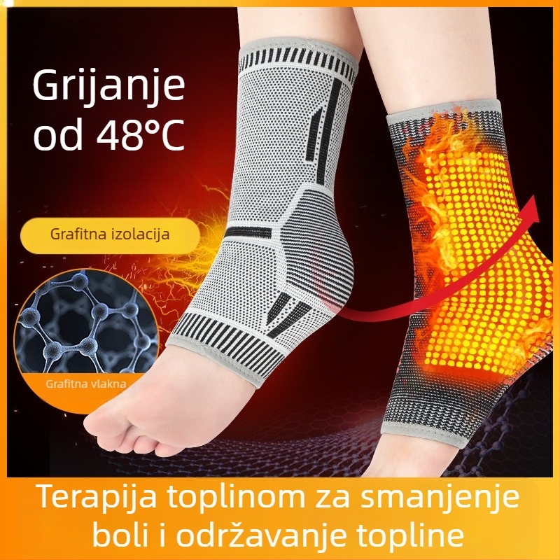Grafénov zglobni zavoj za gležanj s grijanjem, unisex, podrška toplini i zaštita od uganuća