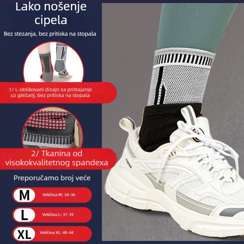 Grafénov zglobni zavoj za gležanj s grijanjem, unisex, podrška toplini i zaštita od uganuća