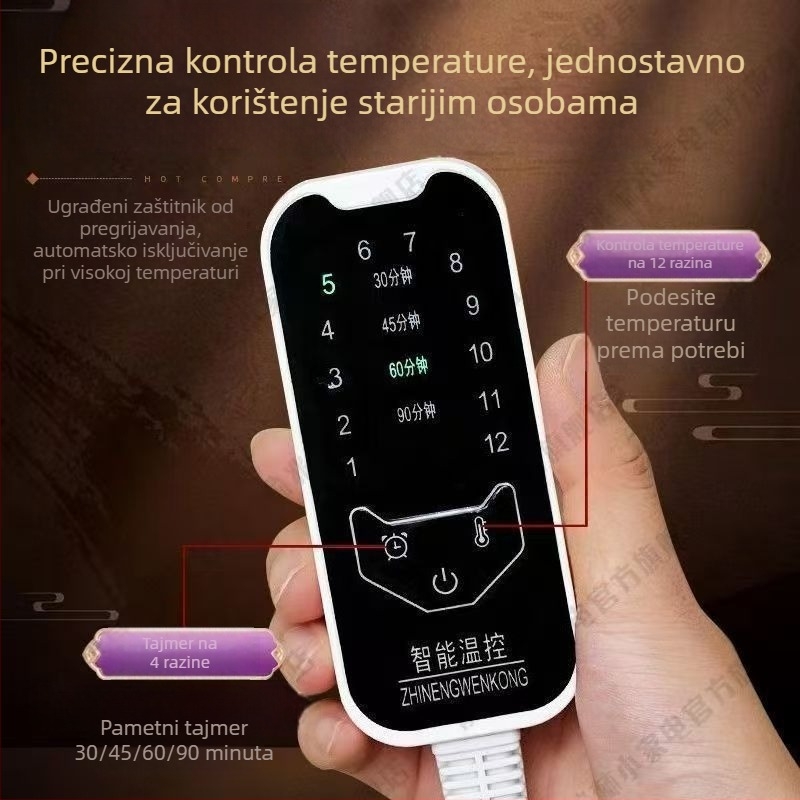 Električna vrećica sa soli za tople komprese, poboljšana veća veličina, terapija ramena i leđa kod kuće.