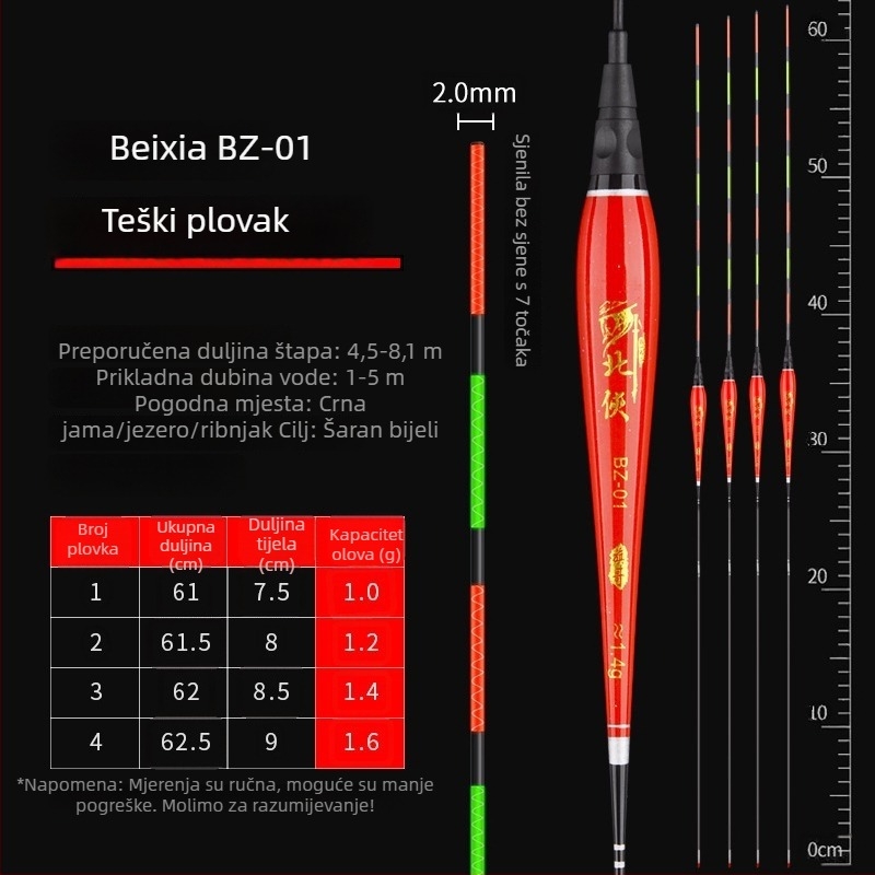 Northern Hero 7-oko bez sjene elektronička svjetleća pluta za jezera i ribnjake, bez olova