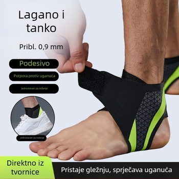 Prozračni sportski zavoj za gležanj, za košarku, badminton i trčanje; kompresijska podrška za stabilnost gležnja