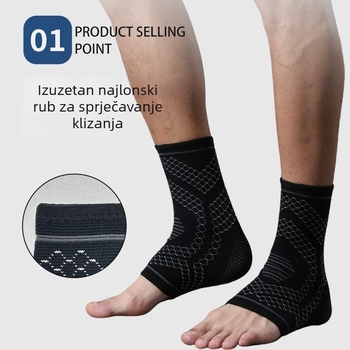 Prozračna gležanj podrška s kompresijom za trčanje, badminton, biciklizam i planinarenje – sprječava uvrtanje, visoka elastičnost