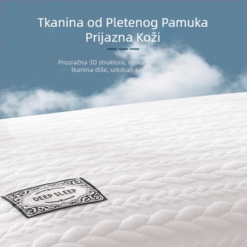 Jastuk s kabelskom pletenom jezgrom, punjenje od pamuka, perja i svile; ne deformira se; podržava vrat; prozračan i mekan. Visina 12 cm.