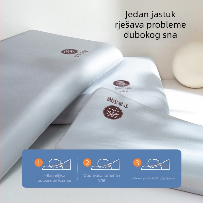 Jastuk od memorijske pjene za sve sezone, podrška za vratnu kralježnicu, udoban duboki san, polako vraćanje, latex punjenje, ovalnog oblika