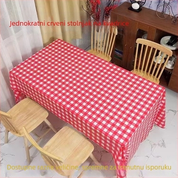 100 komada crveno-kockastih debelih pravokutnih stolnjaka, jednokratni