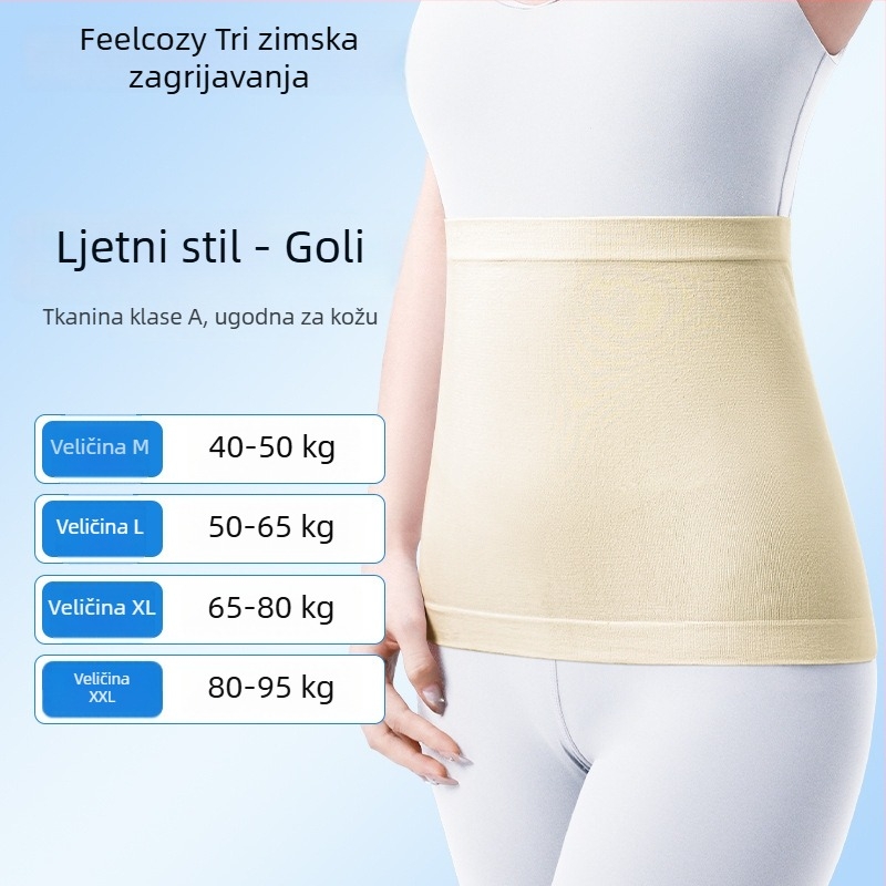 Pamukasti pojas za struk za zagrijavanje, zaštitu abdomena i sprječavanje prehlade ljeti; tanak dizajn za noćni odmor u klimatiziranoj sobi.