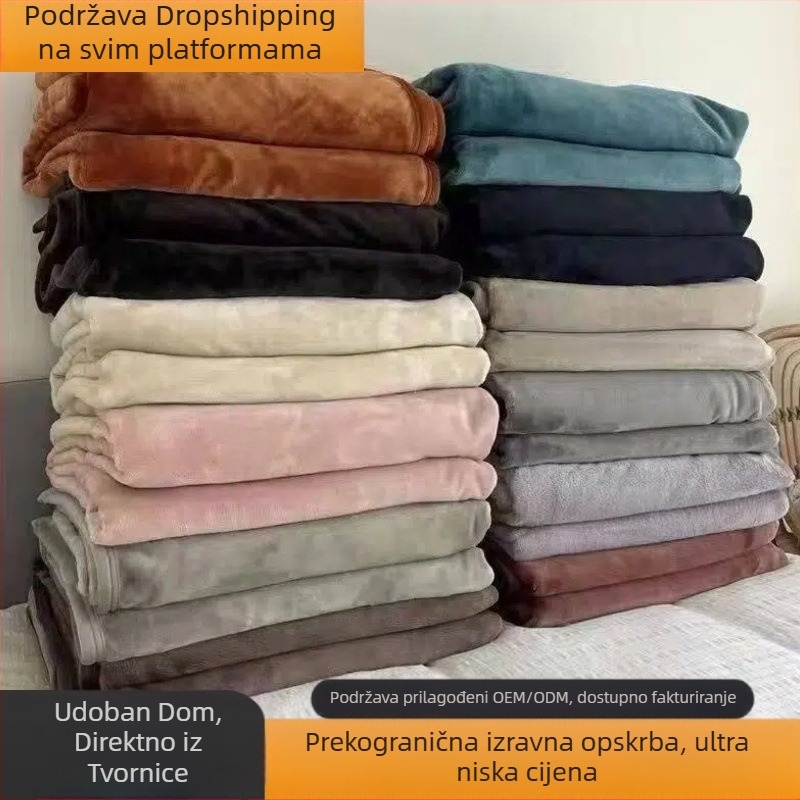 Dvostrano plišasta flanelna deka za sve sezone, za studentske domove i sofe.