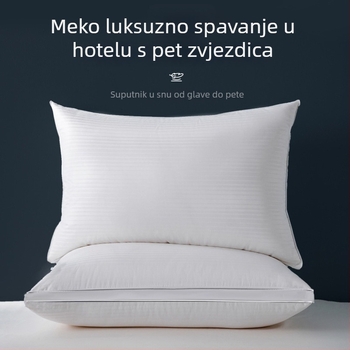 Bijeli pamuk jastuk s visokom elastičnošću, pravokutnog oblika, satenski prugasti dizajn, visina 12 cm i više, težina 3–3,5 kg, punilo poliestersko vlakno