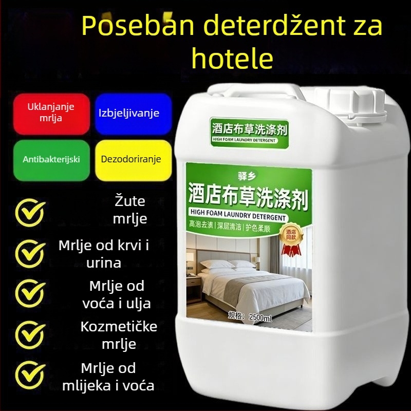 Visoko učinkovit deterdžent za pranje u hladnoj vodi za hotelsku upotrebu; otopina izbjeljivača za bijelu odjeću, posteljinu i navlake za pokrivače
