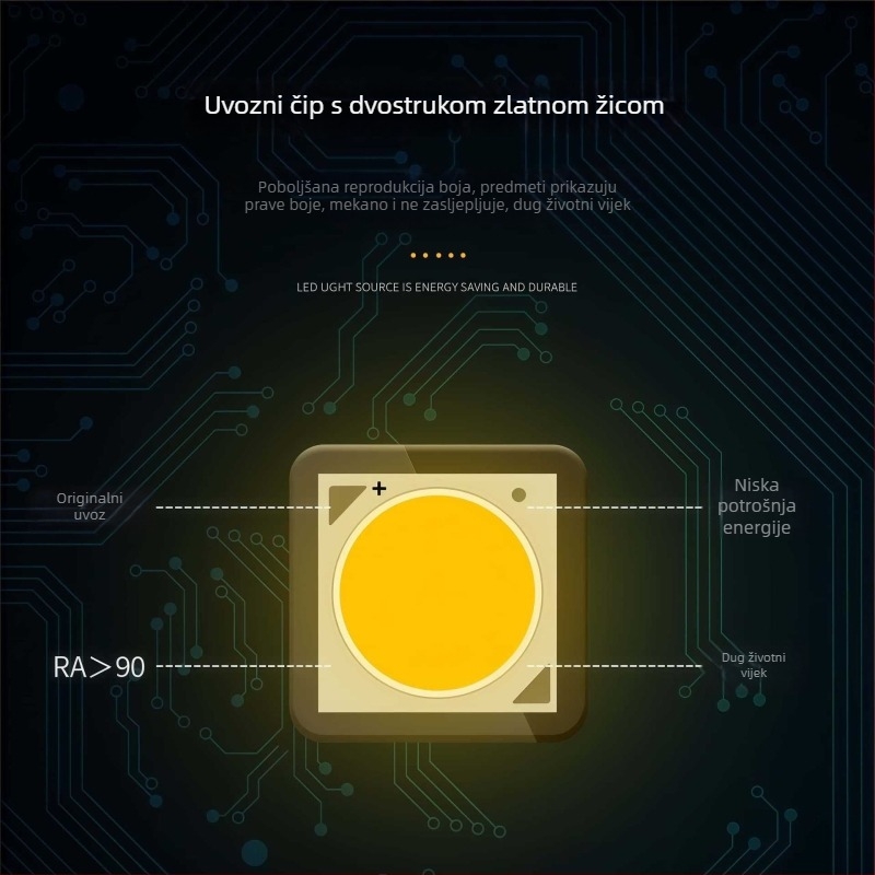 Dvostruki COB LED ugrađeni downlight s anti-refleksnim učinkom, namijenjen za trgovine odjećom, dnevne sobe, spavaće sobe, hodnike i radne sobe