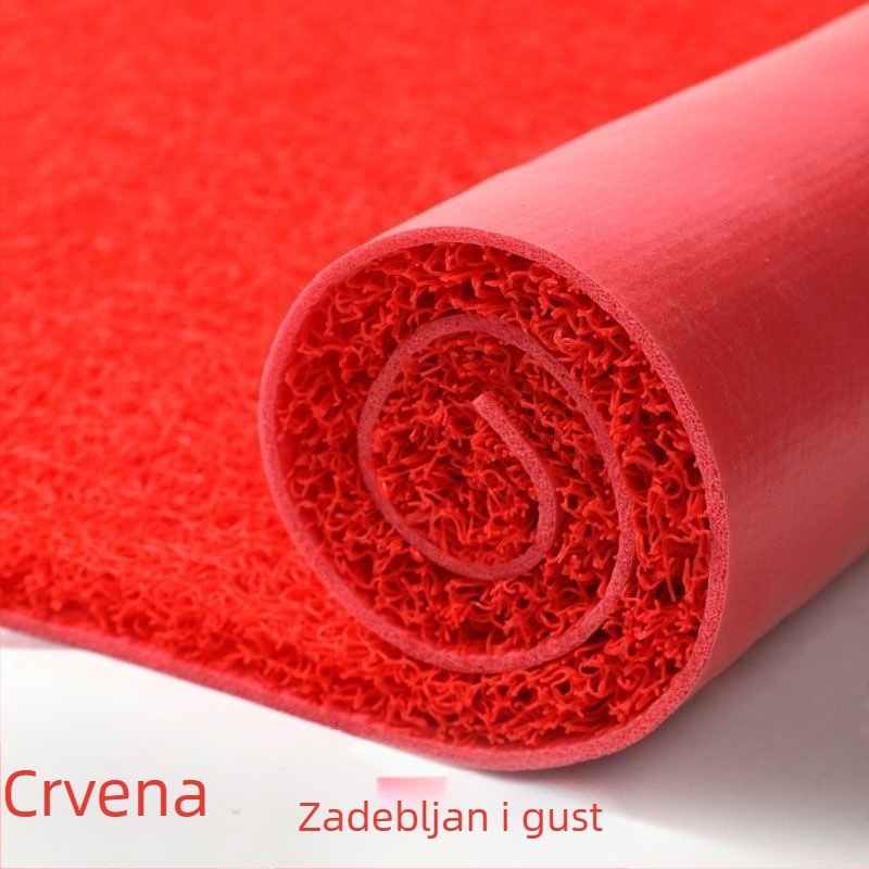 Crveni prilagodljivi plastični tepih s petljama, vodootporan, antislip, za ulaz i kuhinju