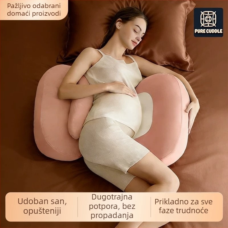 U-oblik trudnički jastuk s podrškom za struk i trbuh za bočni san