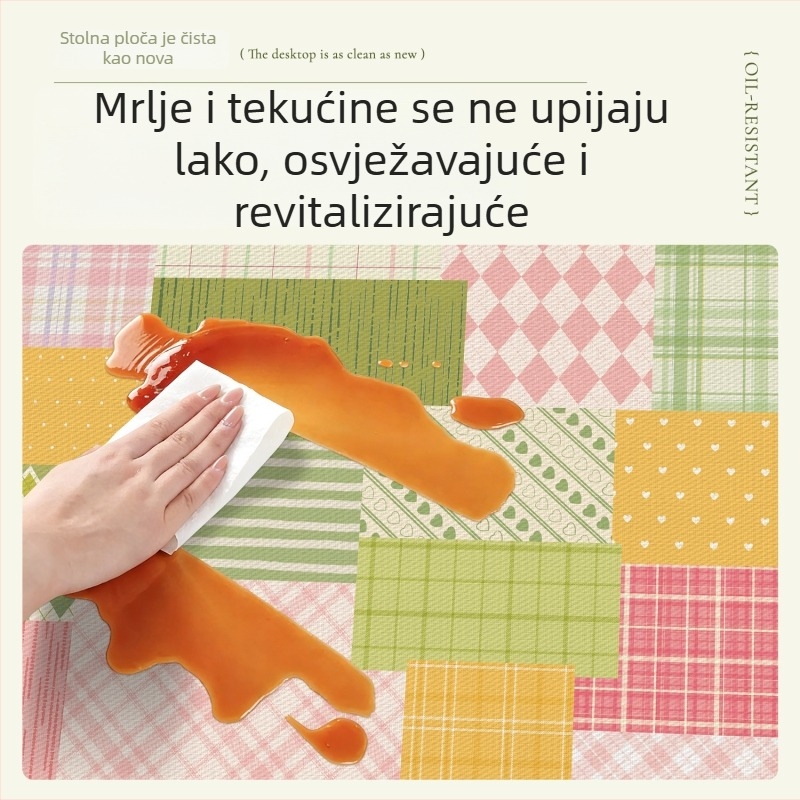 PVC podmetač za stol – vodootporan, otporan na masnoću, jednostavan za čišćenje, pravokutan, INS stil