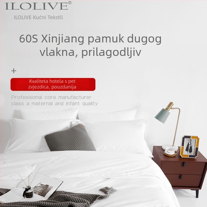 Saten pamuk četverodijelni hotelski set posteljine – navlaka za pokrivač i plahta, 100% pamuk, reaktivno bojanje