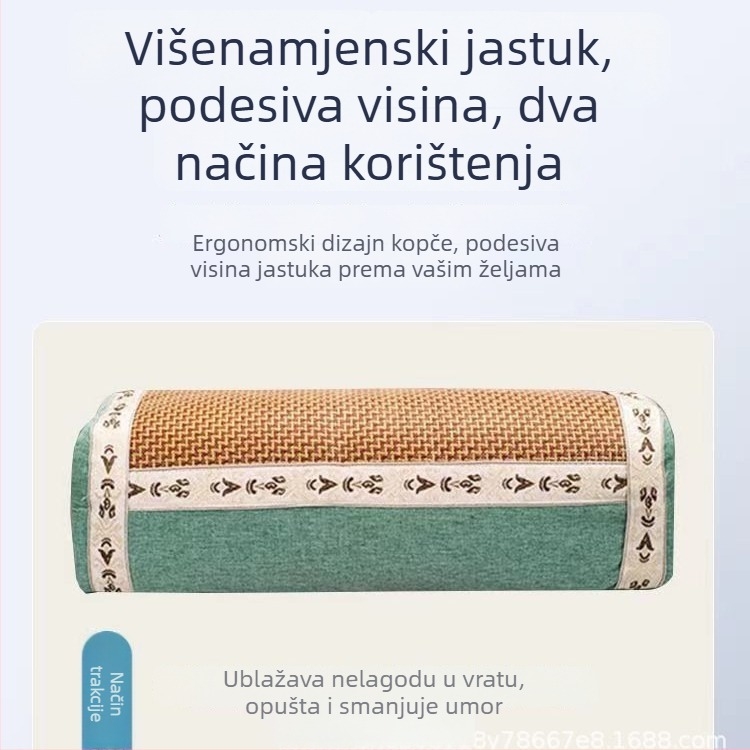 Ljetna rashladna jastučnica u kineskom stilu s biljnim punilom, pravokutni jastuk za vrat za kućnu upotrebu