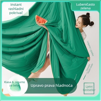 Ljetno ćebe s hladnim učinkom, dinja uzorak, svila-elastan tkanina, lagano i prozračno, punjenje od vlakna soje, u poklon kutiji