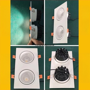 COB kvadratni spot sa rešetkom, LED downlight za strop, s jednim, dvostrukim ili trostrukim glavama, za trgovačke centre, dvorane za izložbe i dnevne sobe