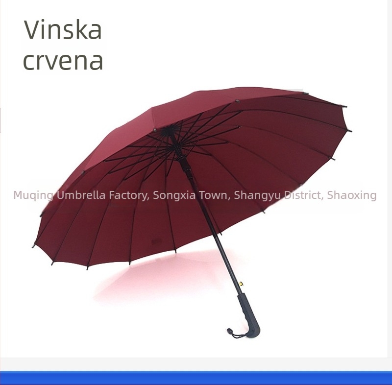 Nova kišobran 2024, 16 rebara, duga drška, dvostruki automatski mehanizam, tisk loga, reklamni kišobran, sklopivi vinil kišobran