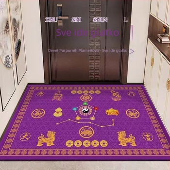 Ulazni prostirka s feng shui: devet ljubičastih plamenova za sreću, veliki ulazni tepih koji privlači bogatstvo i upija vodu, podmetač za stopala.