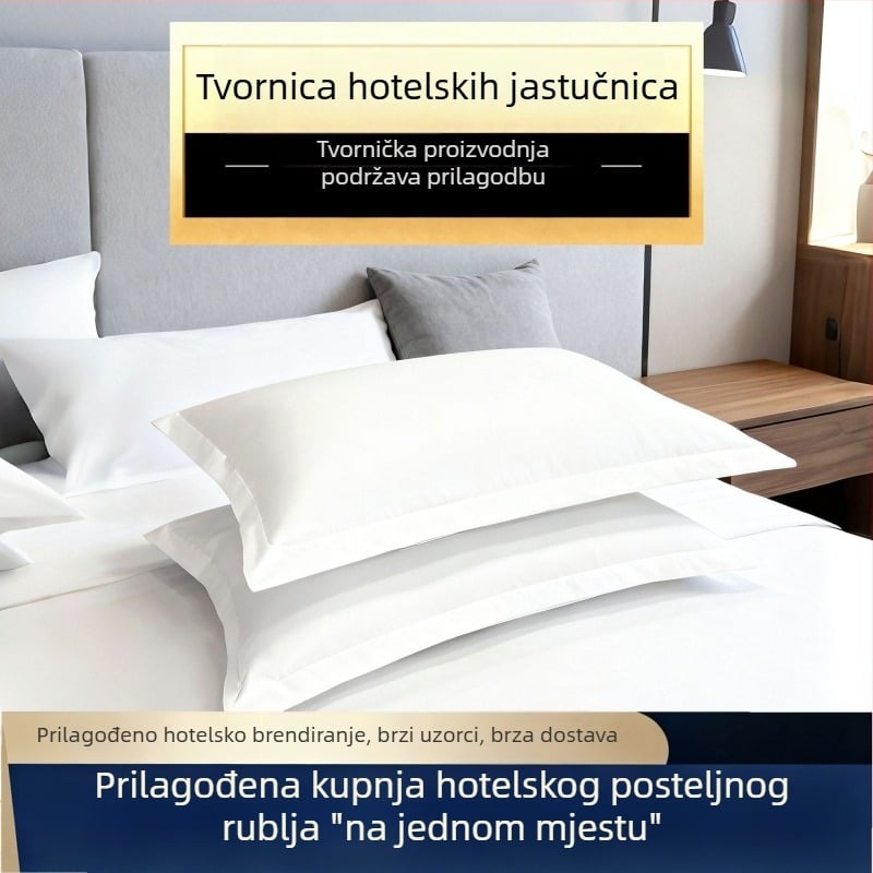 Jastučnica od 100% pamuka, bijela, saten tkanina, hotelsko posteljno rublje