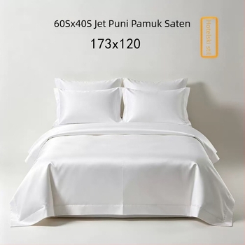Pet zvjezdani hotel, 60s pamuk bijeli saten set od četiri komada posteljine za hotele i pansione