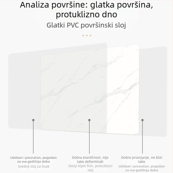 Luksuzna pravokutna podloga za stol s mramornim uzorkom, vodootporna, otporna na ulja i toplinu, lako za čišćenje, za kućnu upotrebu