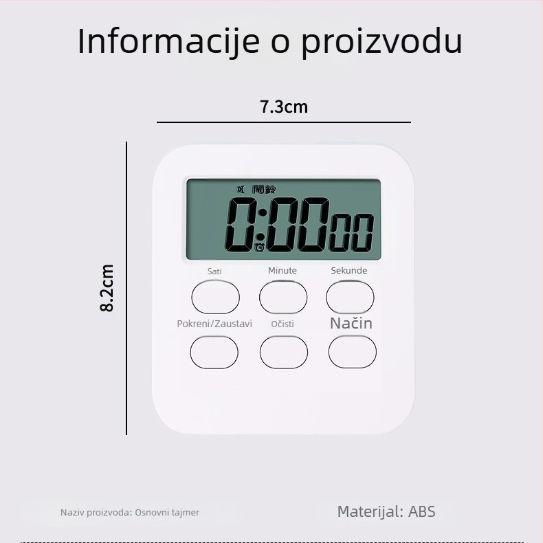 Tajmer za kozmetički salon, podsjetnik za njegu kože, štoperica za njegu kože i nanošenje maske za lice, odbrojavanje, elektronički budilnik – model 288