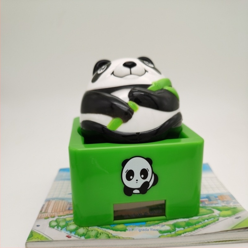 Solarni panda bobblehead za unutrašnjost automobila – ukras za putovanja