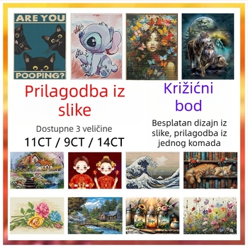 DIY komplet za križni bod na platnu s 11-count, pejzažni motiv, nordijski stil, ručno šivanje